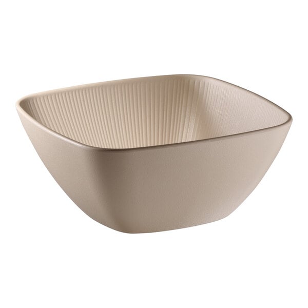 APS Nero 118.3 oz. Brown Square Melamine Serving Bowl - 4/Case