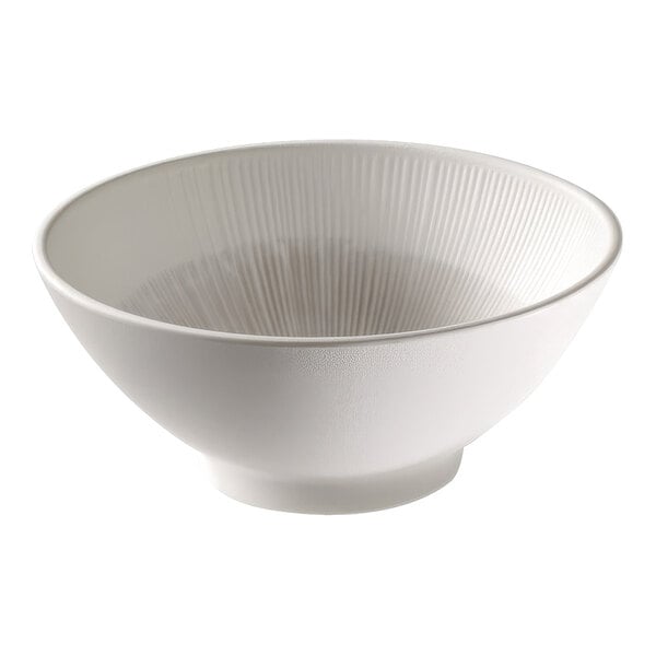 APS Blush 16.9 oz. Pink and Beige Round Melamine Ramen Bowl - 6/Case