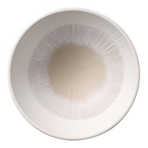 APS Blush 16.9 oz. Pink and Beige Round Melamine Ramen Bowl - 6/Case