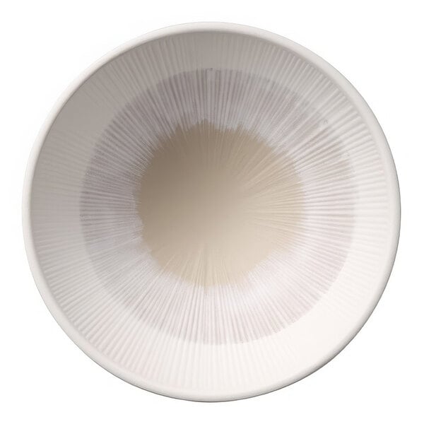 APS Blush 30.4 oz. Pink and Beige Round Melamine Ramen Bowl - 6/Case