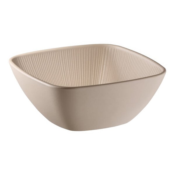 APS Nero 50.7 oz. Brown Square Melamine Serving Bowl - 6/Case