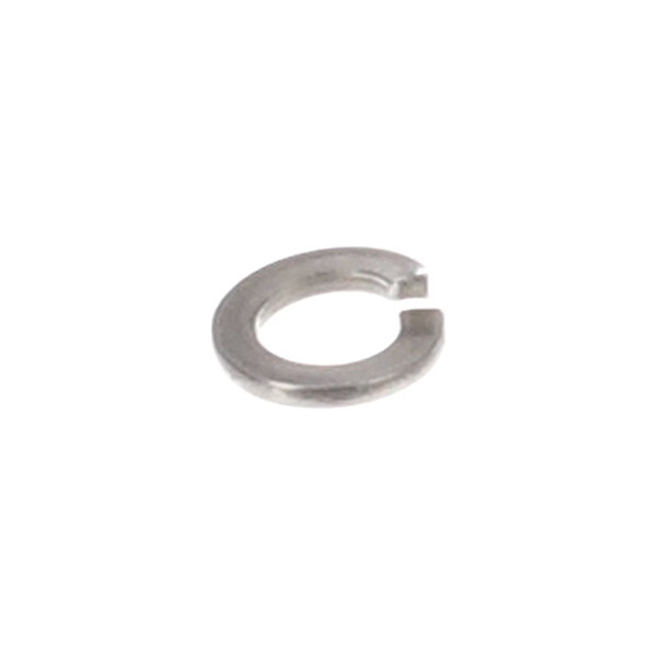 A small stainless steel spring ring with a split design, typically used as a washer in mechanical assemblies.