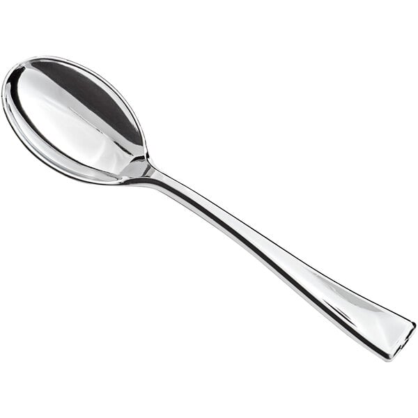 A small silver plastic tasting spoon.