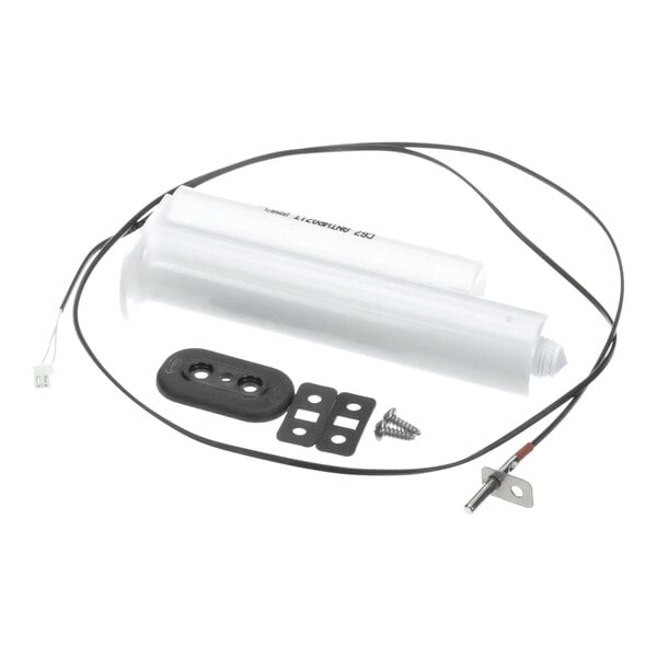 A temperature probe kit with a probe, cable, mounting hardware, and connectors.