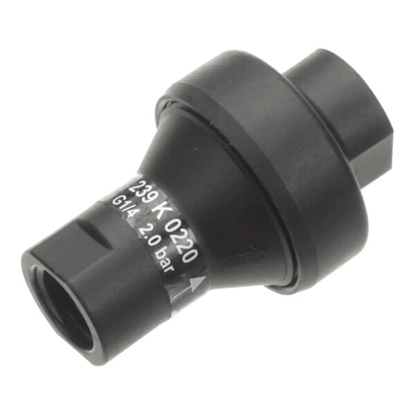 A black plastic main water supply fitting for Schaerer machines.