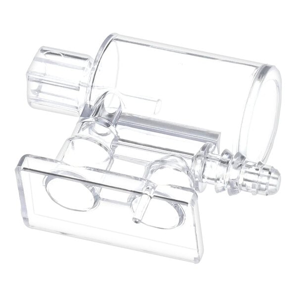 A transparent plastic foamer component for a Schaerer coffee machine.