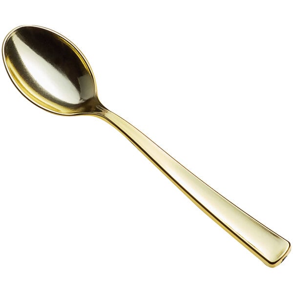 A small gold plastic tasting spoon.