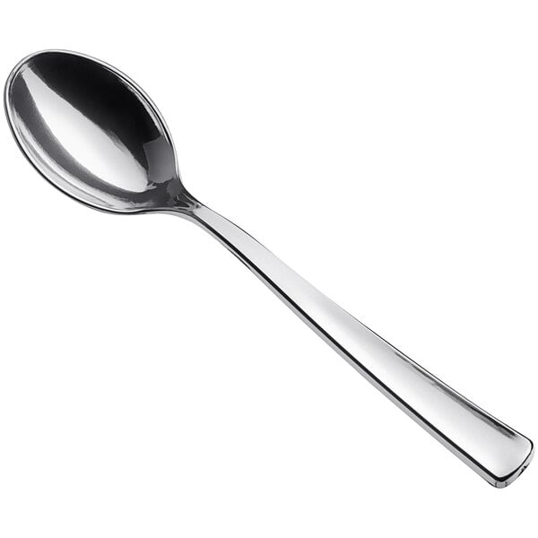 A small silver plastic tasting spoon.