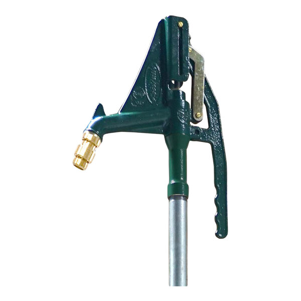 A non-freeze sanitary ground hydrant with a lever handle and brass nozzle.