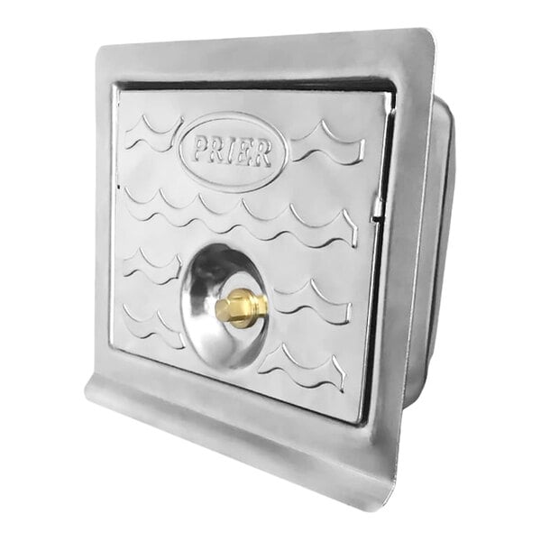 A stainless steel hydrant box designed for use with the Prier C-534 series commercial wall hydrant.