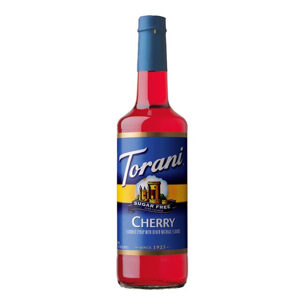 Torani Sugar-Free Cherry Flavoring Syrup 750 mL Glass Bottle