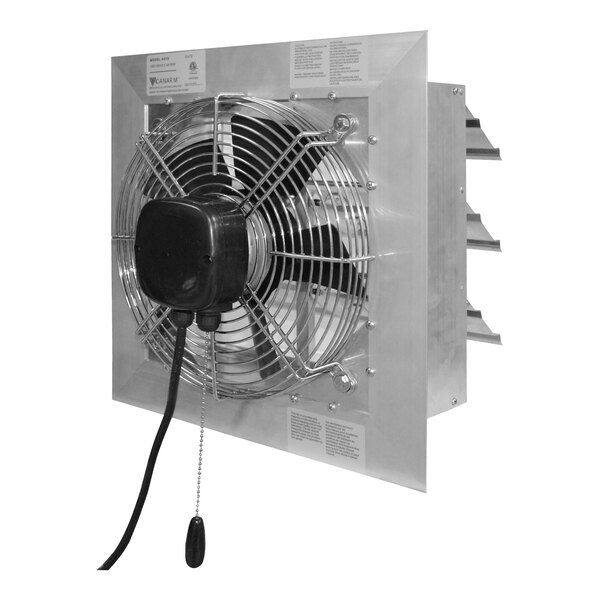 Canarm AX Series 8" Aluminum 2-Speed Direct-Drive Shutter-Mounted Wall Exhaust Fan AX08 - 360 CFM, 1 Phase