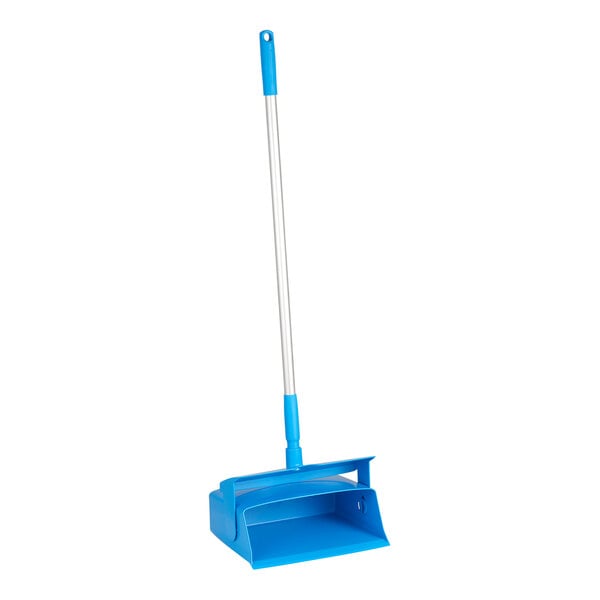 Vikan 56583 11 5/8" Blue Upright Compact Lobby Dustpan with Locking Lid
