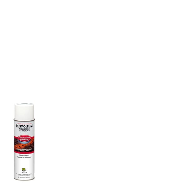 A can of Rust-Oleum Industrial Choice white marking paint spray.