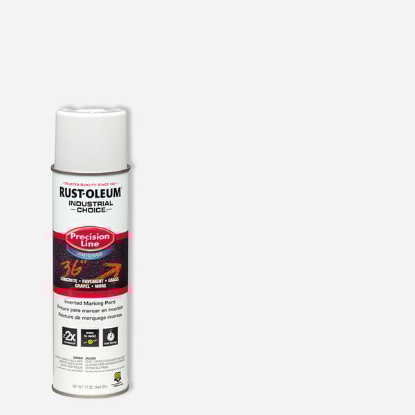 A can of Rust-Oleum Industrial Choice M1800 17 oz. white water-based precision line marking paint.