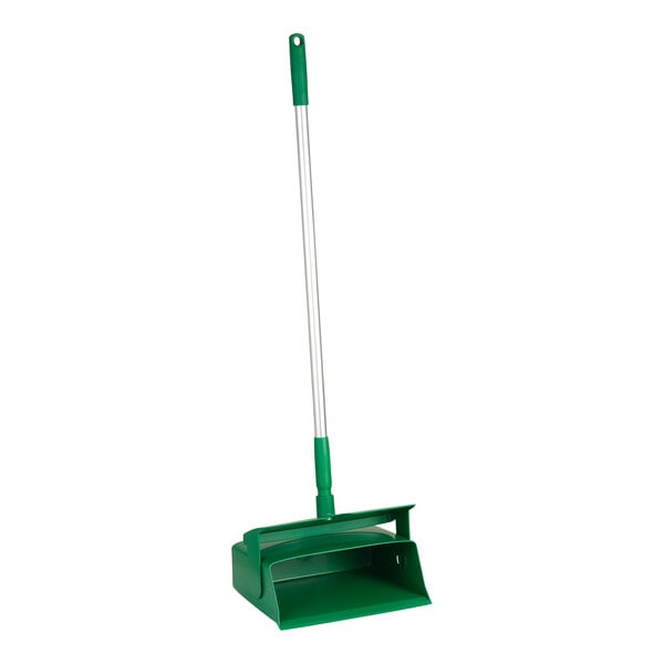 Vikan 56582 11 5/8" Green Upright Compact Lobby Dustpan with Locking Lid