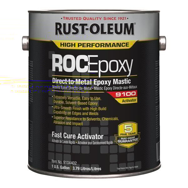 A one-gallon can of Rust-Oleum ROC Epoxy Fast Cure Activator for direct-to-metal epoxy mastic applications.