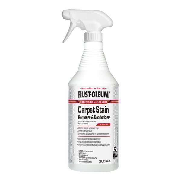 A 32-ounce spray bottle of Rust-Oleum Professional Cleaners Carpet Stain Remover & Deodorizer.