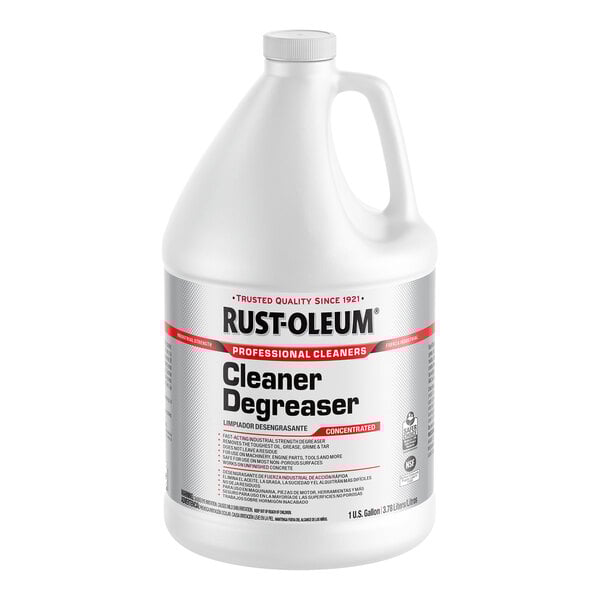 A one-gallon container of Rust-Oleum professional cleaner degreaser.
