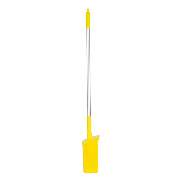 Vikan 56586 11 5/8" Yellow Upright Compact Lobby Dustpan with Locking Lid