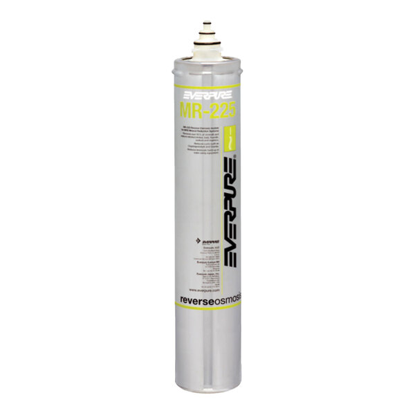 A cylindrical Everpure MR-225 replacement filter cartridge for a reverse osmosis system.