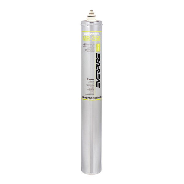 A cylindrical Everpure MR-350 replacement filter cartridge for a reverse osmosis system.
