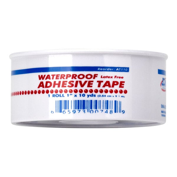 A roll of waterproof adhesive tape measuring 1 inch by 10 yards.