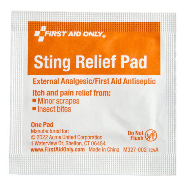 First Aid Only 19-002-001 Sting Relief Wipe - 600/Case