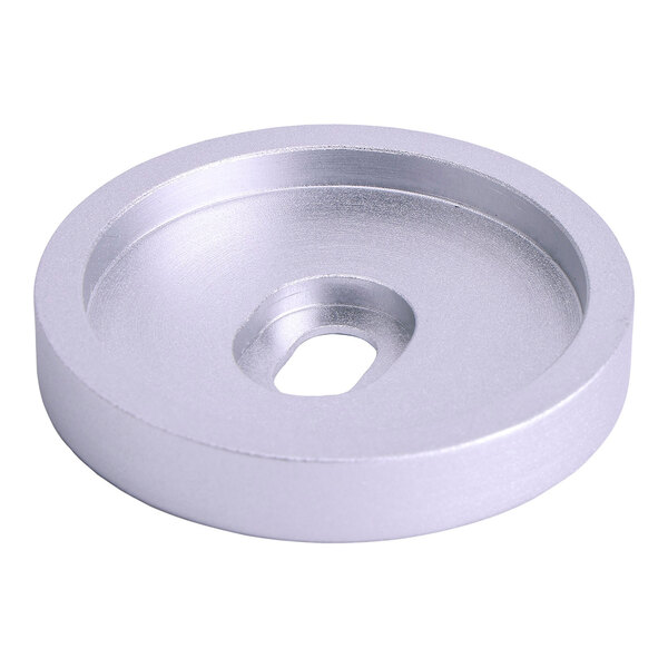 A round metallic feet cup with a central slot, designed for use with the Jaccard VA2000NSF-530T Slicer, Stacker, or Depositor.