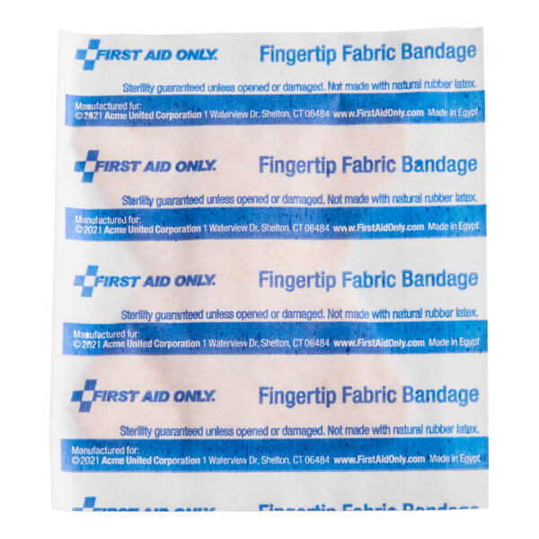 First Aid Only 1-010-020 Fabric Sterile Adhesive Fingertip Bandage - 600/Case