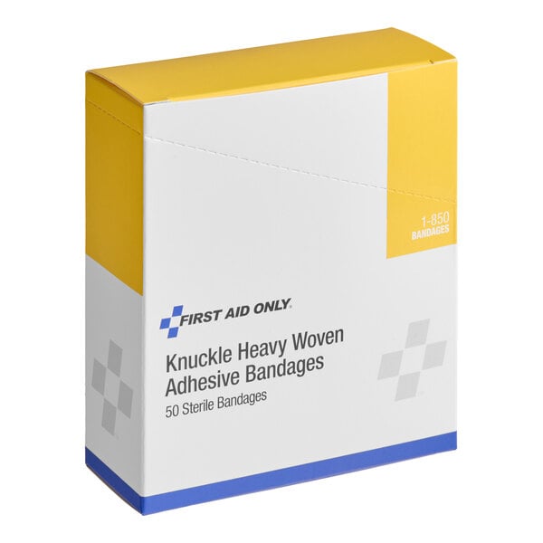 First Aid Only 1-850-001 Heavy-Woven Fabric Sterile Adhesive Knuckle Bandage - 900/Case