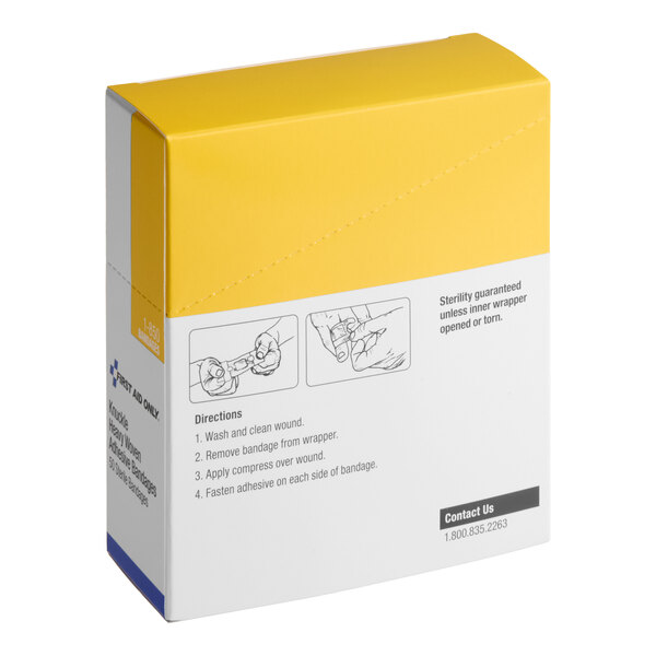 First Aid Only 1-850-001 Heavy-Woven Fabric Sterile Adhesive Knuckle Bandage - 900/Case
