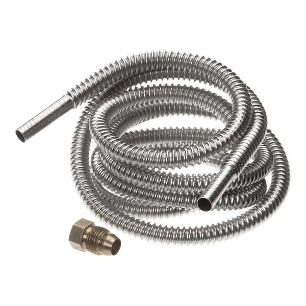 A coiled metal pilot tube kit with a brass fitting, designed for Marsal Pizza Ovens.