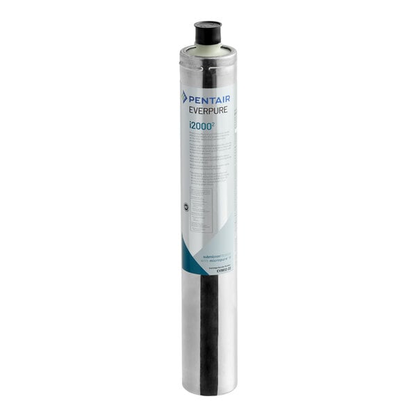 A Pentair Everpure EV9612-27 i20002 water filter cartridge with a 0.5 micron rating and 1.67 GPM flow rate.