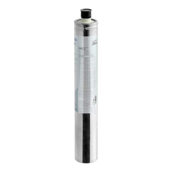 A cylindrical Everpure EV9612-27 i20002 water filter cartridge with a label and black cap.