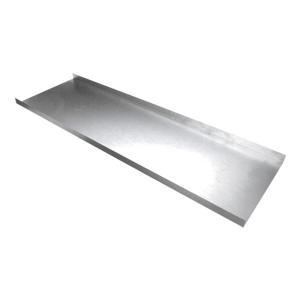 A rectangular metal brick baffle with raised edges on two sides.
