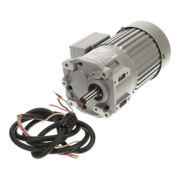 A Champion 116533 drive motor with 1/6 horsepower, multi-voltage capability, and three-phase operation, shown with attached wiring.