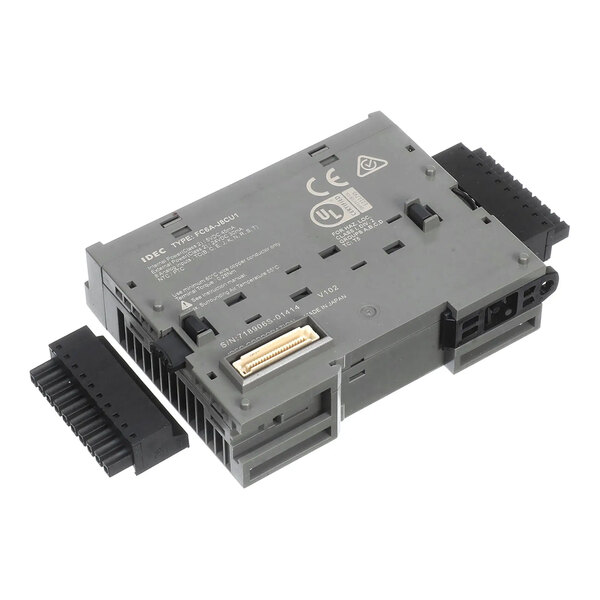 A gray IDEC thermistor module with multiple connection ports and removable terminal blocks.