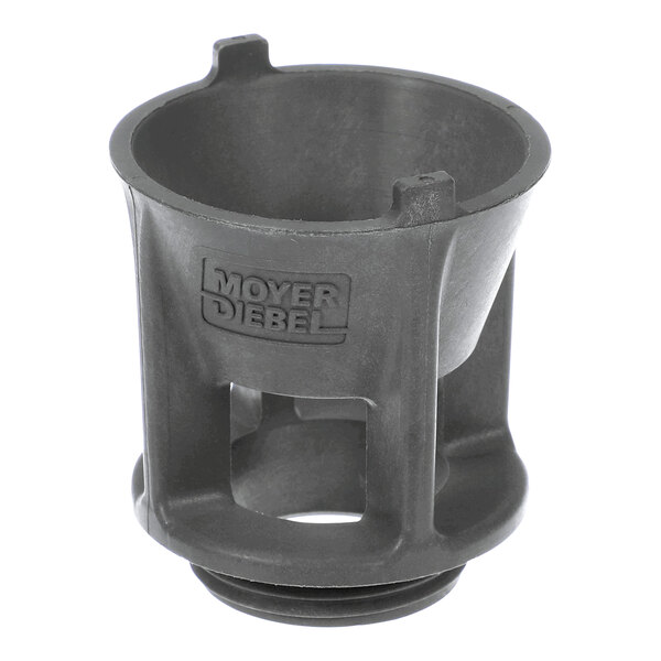 A molded plastic drain seat with open sides and a threaded base, labeled with the Moyer Diebel brand.