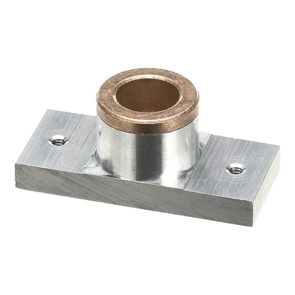 A metal bearing assembly with a rectangular base and a cylindrical bushing, used in XLT Ovens XA-7200.