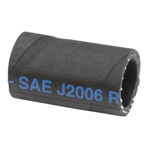 A black Champion hose with blue text, measuring 1 inch inner diameter by 2 1/4 inches length by 3/16 inch wall thickness.