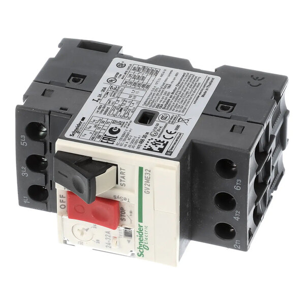 A Schneider Electric GV2ME32 motor starter with a 24-32A current rating.