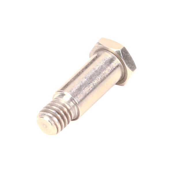 A stainless steel shoulder bolt with a hex head and partially threaded shaft.