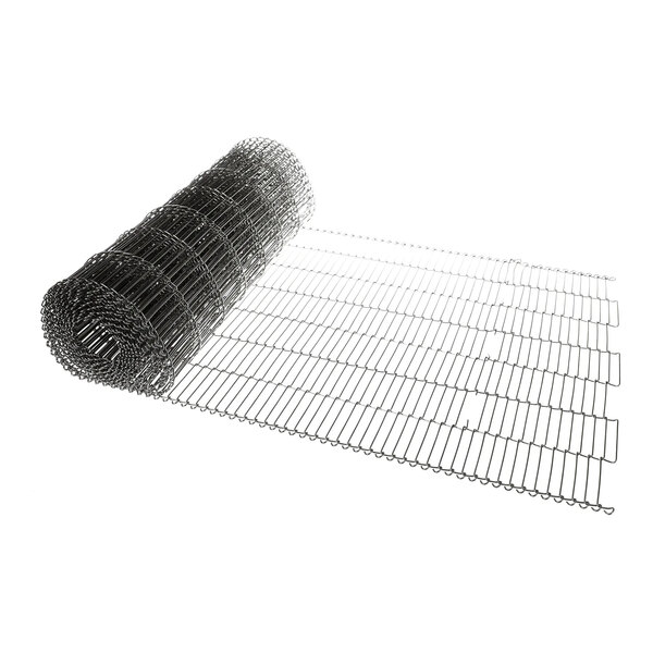 An 18-inch by 16.83-foot metal conveyor belt for XLT ovens, partially unrolled.