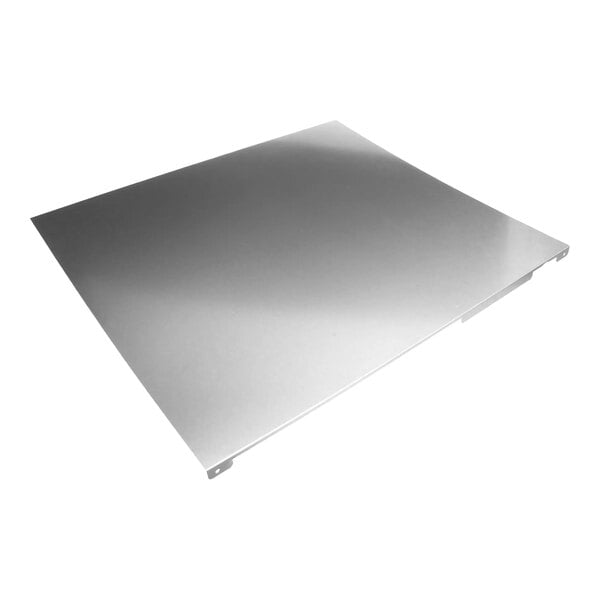A flat, rectangular metal side panel for an Ice-O-Matic appliance.