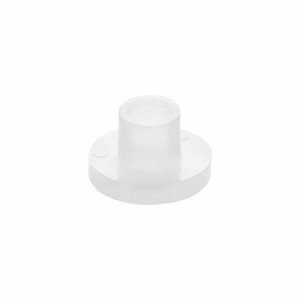 A translucent plastic bushing for a shutoff rod.