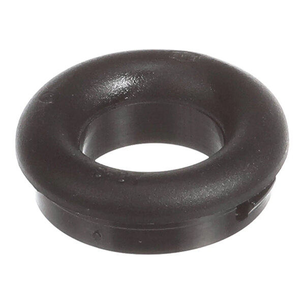A black snap-in smooth bore bushing with a 1/2 inch diameter.