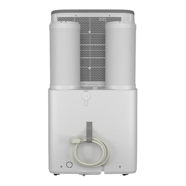 A dual-hose portable air conditioner with a heat pump and WiFi capability.
