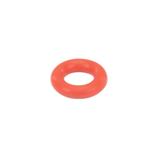 A red O-ring with a 5/16 inch inner diameter, 9/16 inch outer diameter, and 1/8 inch thickness.
