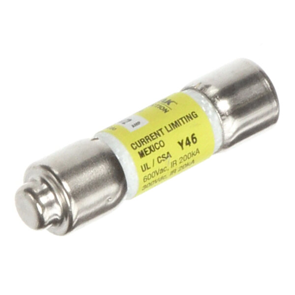 A cylindrical Champion 112484 LPCC-1 1/2 time delay fuse with metal end caps and a yellow label.
